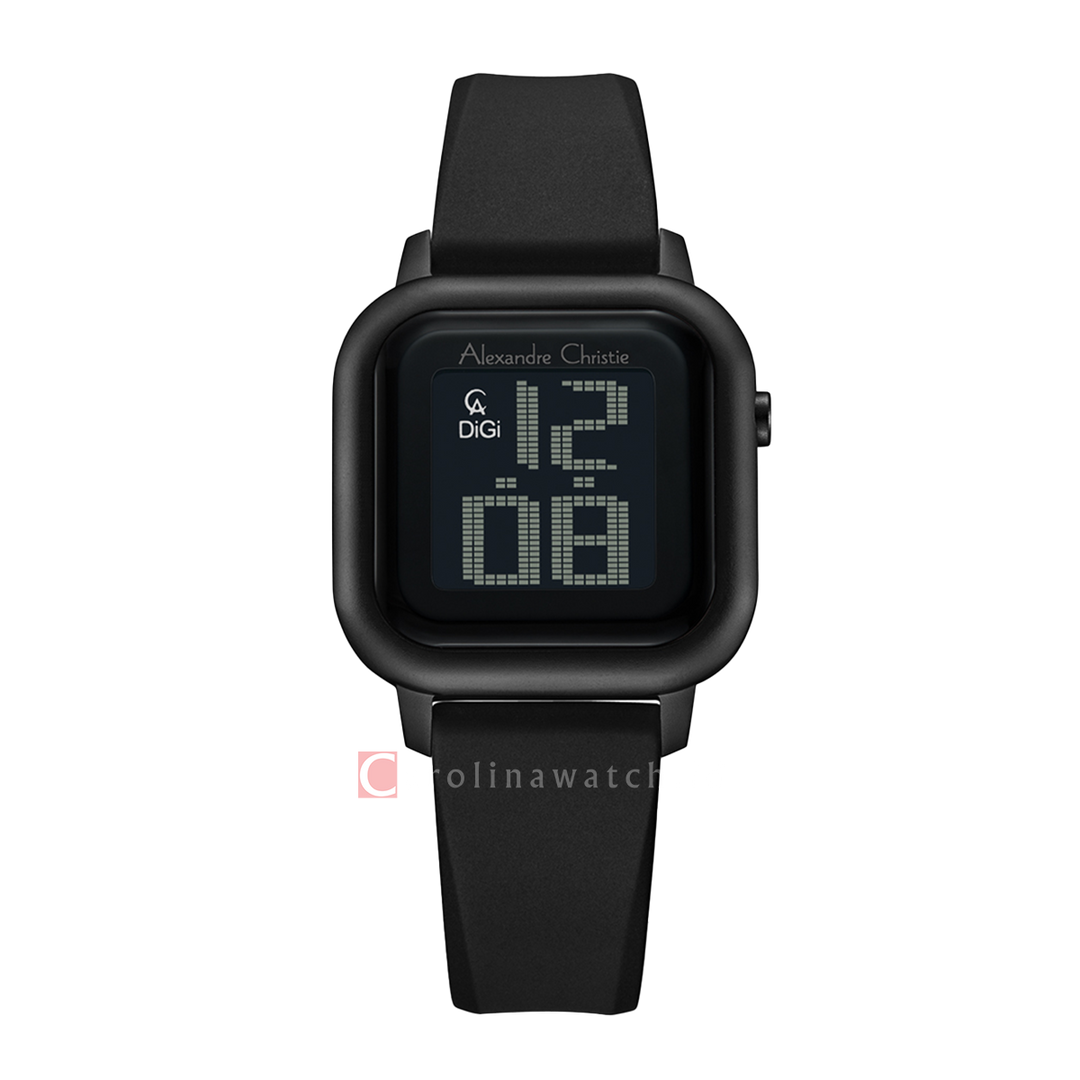Jam Tangan Alexandre Christie Digi AC 9392 LHRIPBA Women Digital Dial Black Rubber Strap