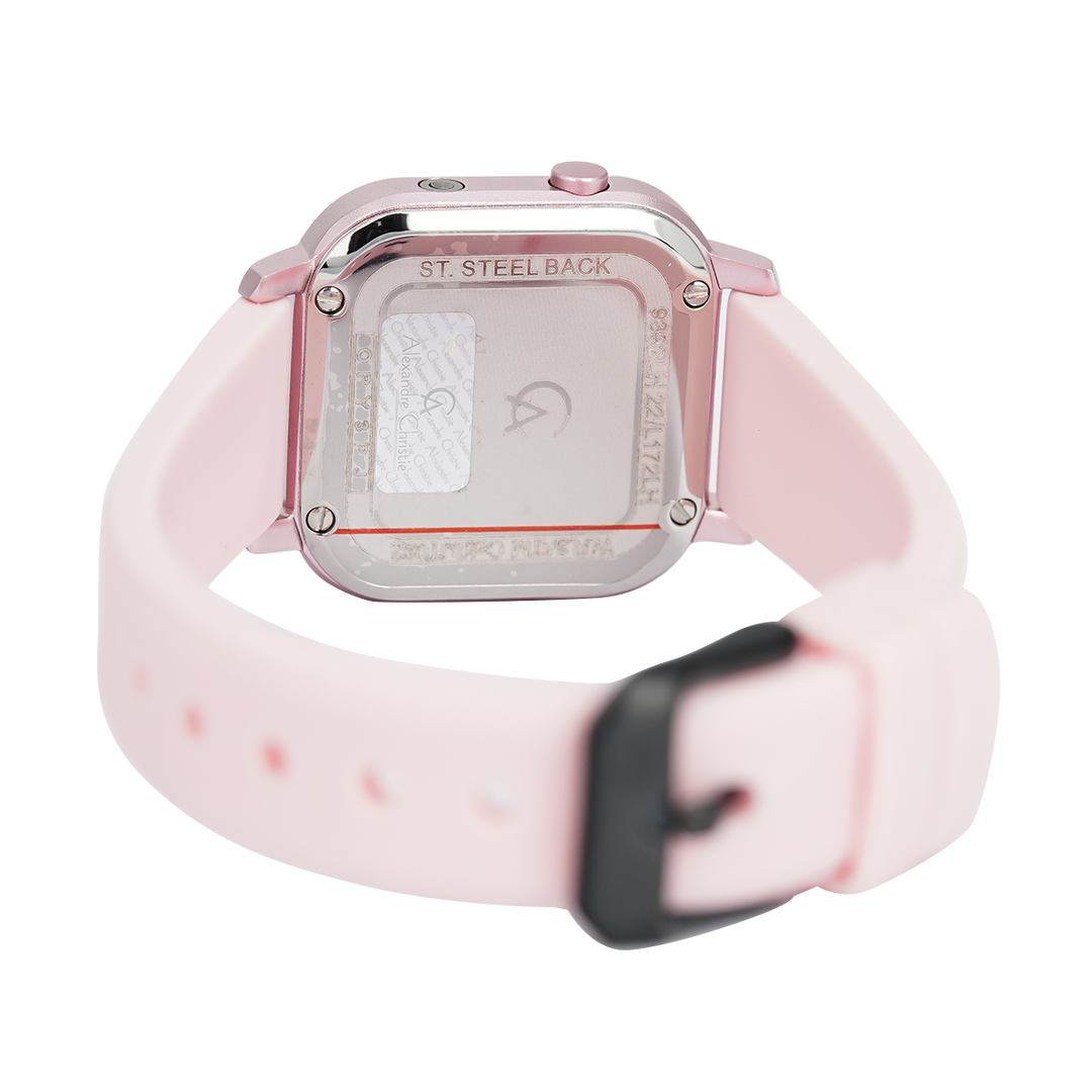 Jam Tangan Alexandre Christie Digi AC 9392 LHRPNBA Women Digital Dial Light Pink Rubber Strap