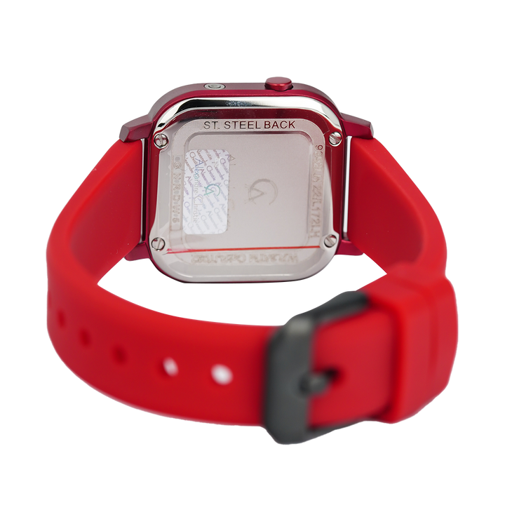 Jam Tangan Alexandre Christie Digi AC 9392 LHRREBA Women Digital Dial Red Rubber Strap