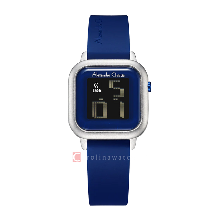 Jam Tangan Alexandre Christie Digi AC 9392 LHRSSBU Women Digital Dial Blue Rubber Strap