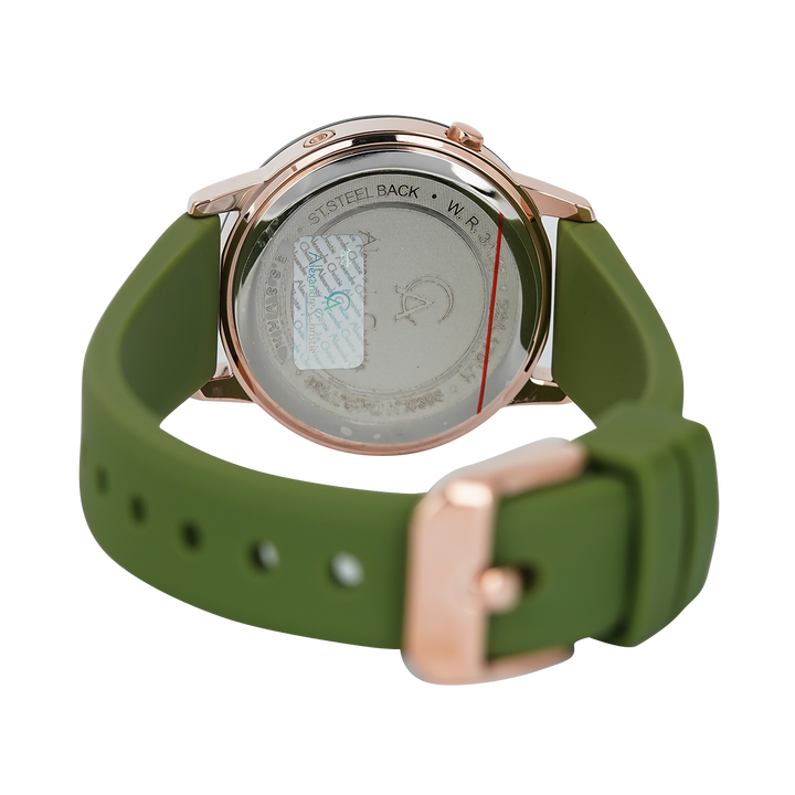 Jam Tangan Alexandre Christie Digi AC 9393 LHRRGGNBA Women Digital Dial Green Rubber Strap