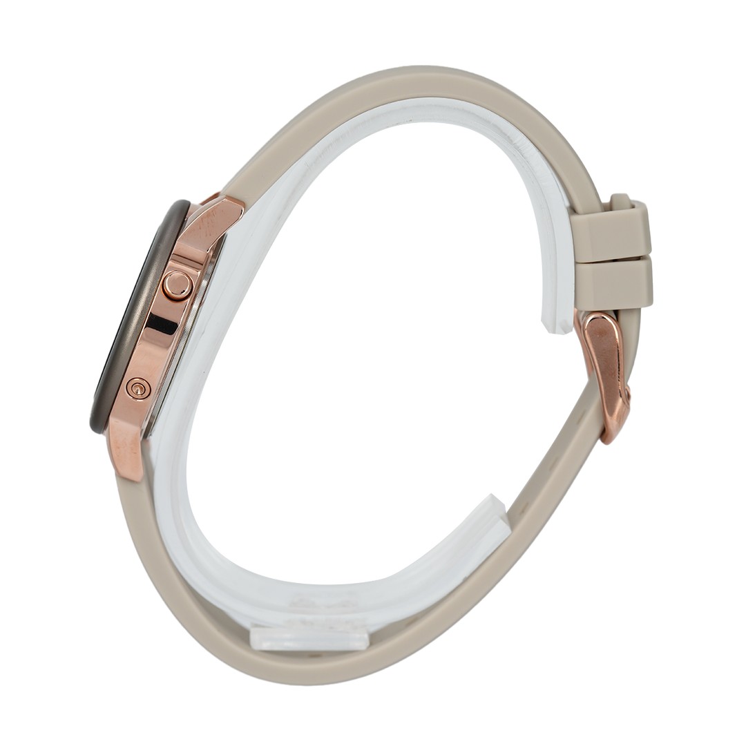 Jam Tangan Alexandre Christie Digi AC 9393 LHRRGLKBA Women Digital Dial Taupe Rubber Strap