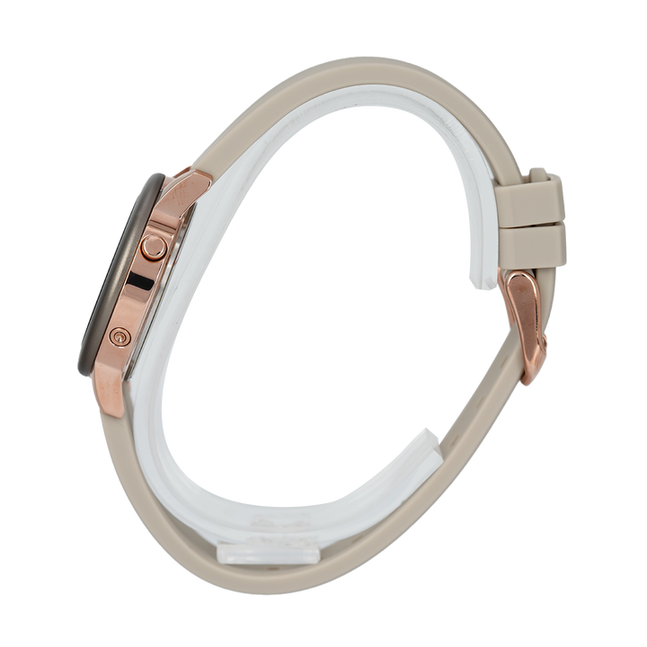 Jam Tangan Alexandre Christie Digi AC 9393 LHRRGLKBA Women Digital Dial Taupe Rubber Strap