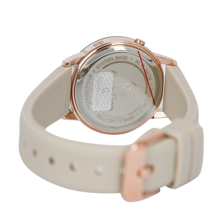 Jam Tangan Alexandre Christie Digi AC 9393 LHRRGLKBA Women Digital Dial Taupe Rubber Strap