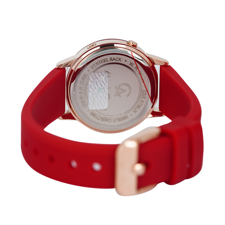 Jam Tangan Alexandre Christie Digi AC 9393 LHRRGREBA Women Digital Dial Red Rubber Strap