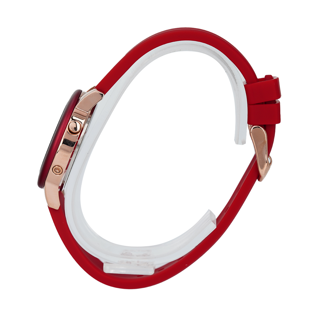 Jam Tangan Alexandre Christie Digi AC 9393 LHRRGREBA Women Digital Dial Red Rubber Strap