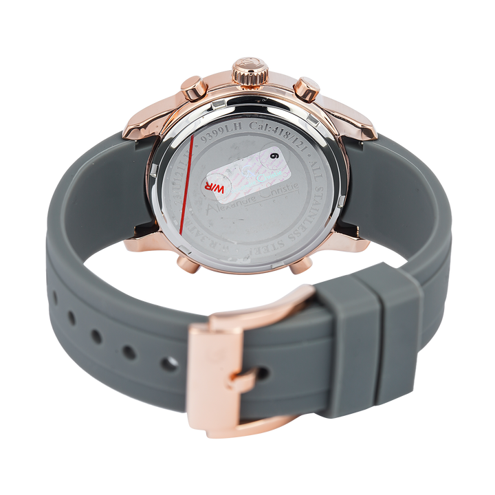 Jam Tangan Alexandre Christie AC 9399 LHRRGGR Women Grey Dial Gray Rubber Strap