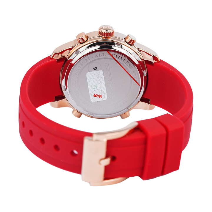 Jam Tangan Alexandre Christie AC 9399 LHRRGRE Women Red Dial Red Rubber Strap