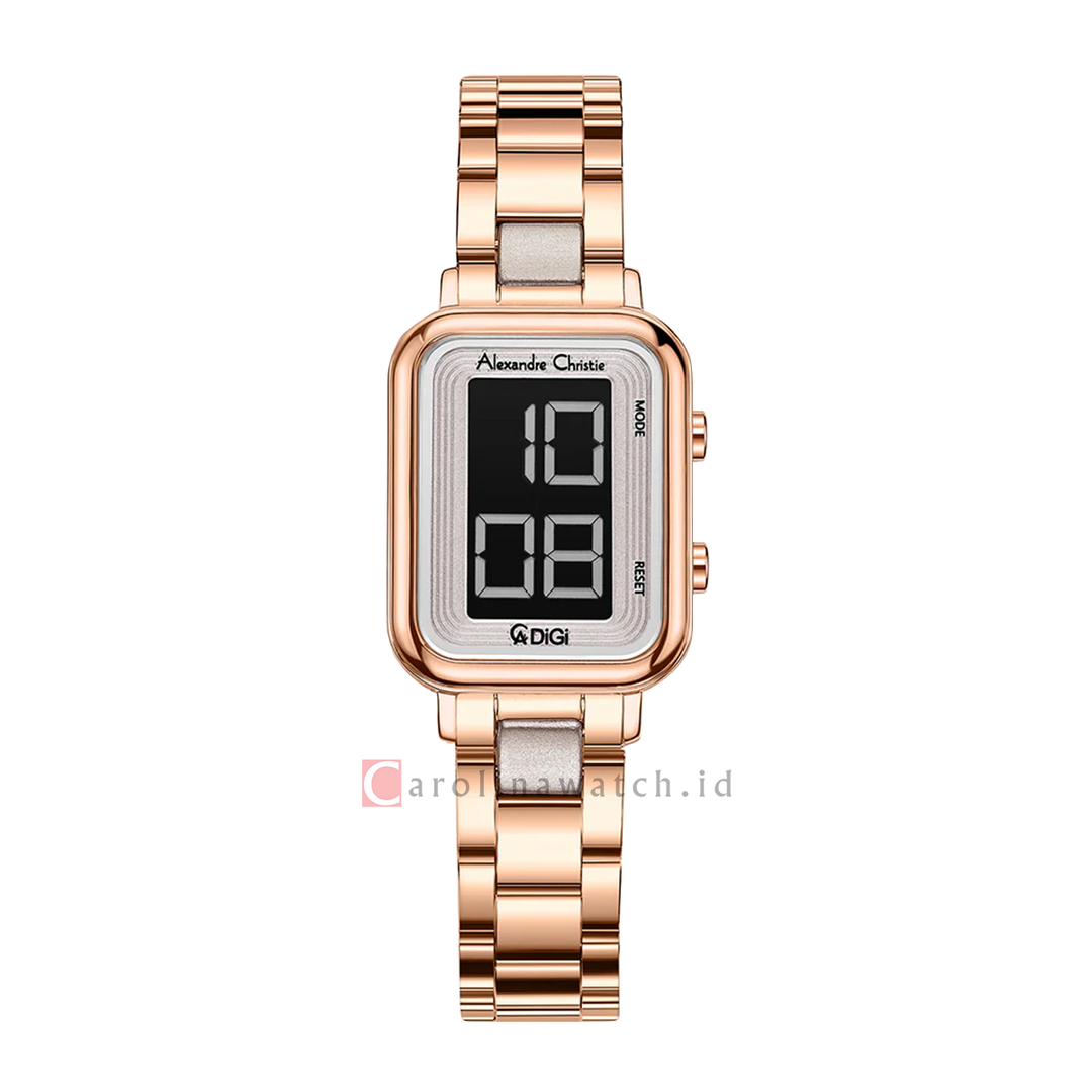 Jam Tangan Alexandre Christie AC 9401 LHBRGGR Women Digital Dial Rose Gold Stainless Steel Strap