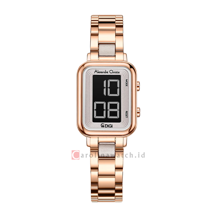 Jam Tangan Alexandre Christie AC 9401 LHBRGGR Women Digital Dial Rose Gold Stainless Steel Strap