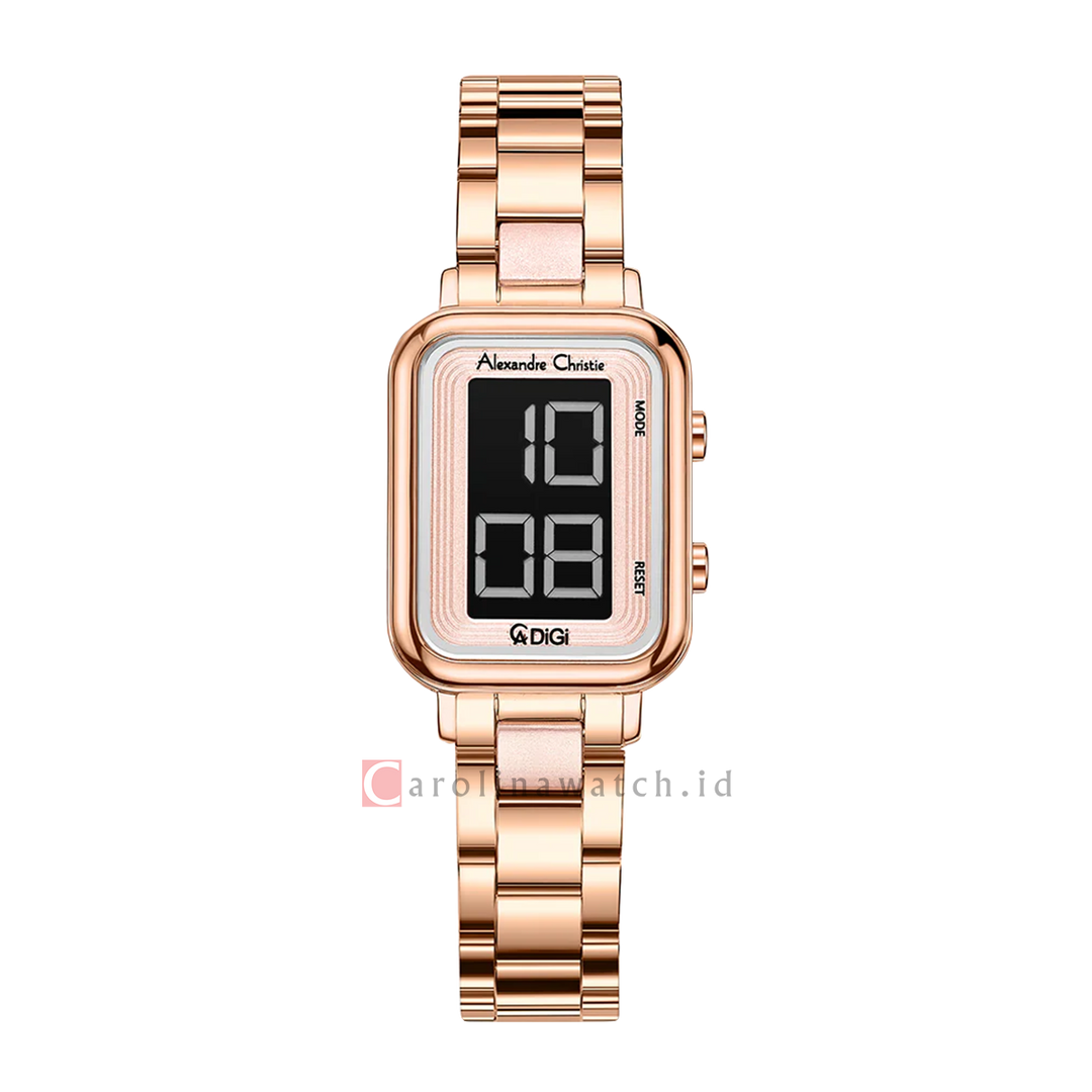 Jam Tangan Alexandre Christie AC 9401 LHBRGPN Women Digital Dial Rose Gold Stainless Steel Strap