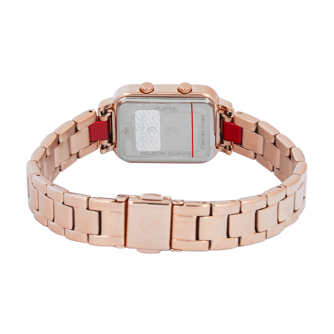 Jam Tangan Alexandre Christie AC 9401 LHBRGRE Women Digital Dial Rose Gold Stainless Steel Strap