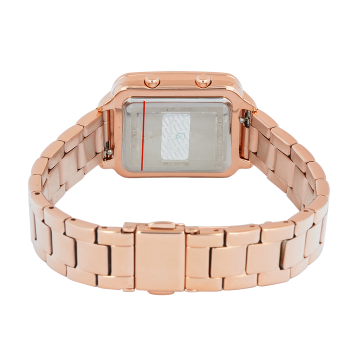 Jam Tangan Alexandre Christie DIGI AC 9495 LHBRGBA Women Digital Dial Rose Gold Stainless Steel Strap + Box Set Extra Genuine Leather Strap