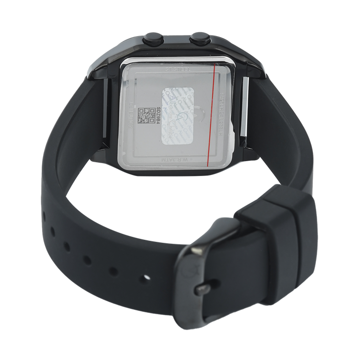 Jam Tangan Alexandre Christie DIGI AC 9496 LHRIPBA Women Digital Dial Black Rubber Strap