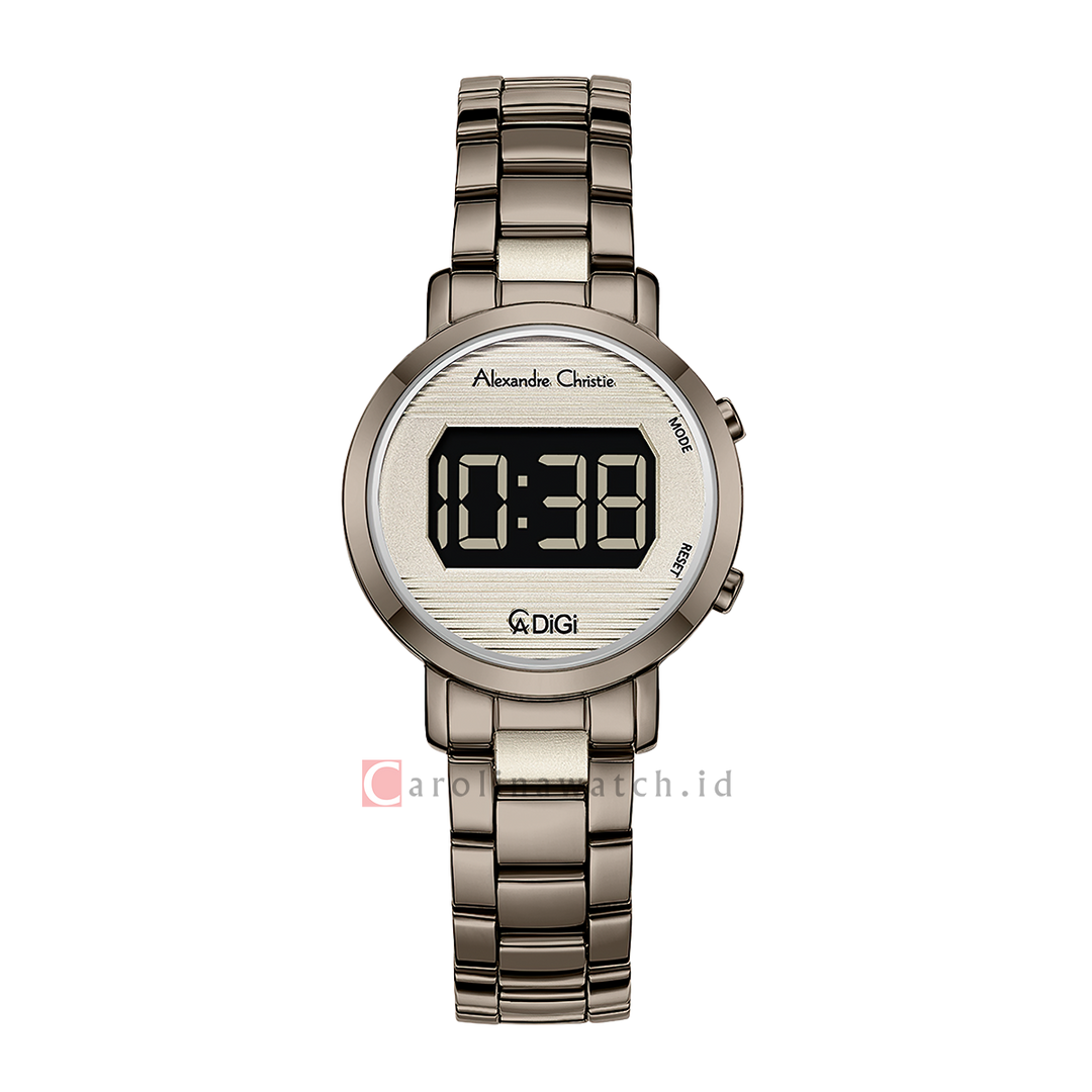 Jam Tangan Alexandre Christie DIGI AC 9497 LHBIGGR Women Digital Dial Grey Stainless Steel Strap