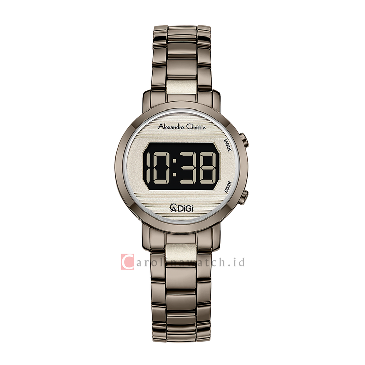 Jam Tangan Alexandre Christie DIGI AC 9497 LHBIGGR Women Digital Dial Grey Stainless Steel Strap