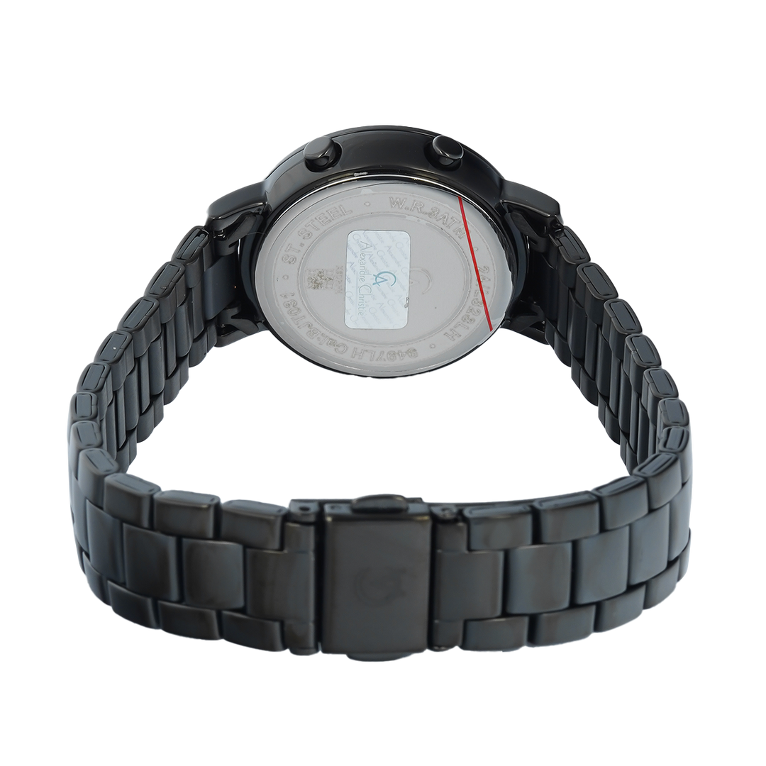 Jam Tangan Alexandre Christie DIGI AC 9497 LHBIPBA Women Digital Dial Black Stainless Steel Strap