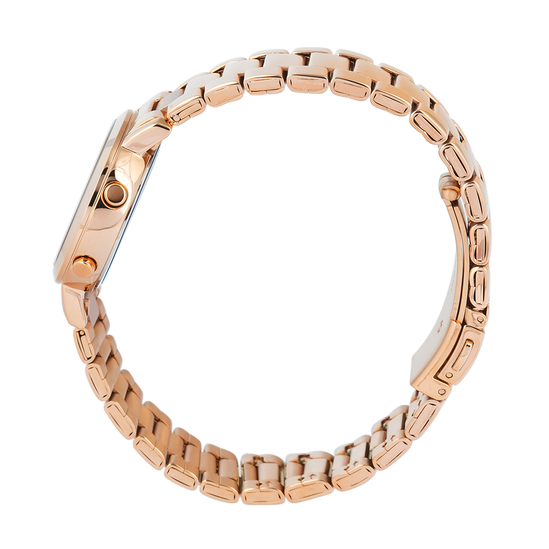 Jam Tangan Alexandre Christie DIGI AC 9497 LHBRGRG Women Digital Dial Rose Gold Stainless Steel Strap