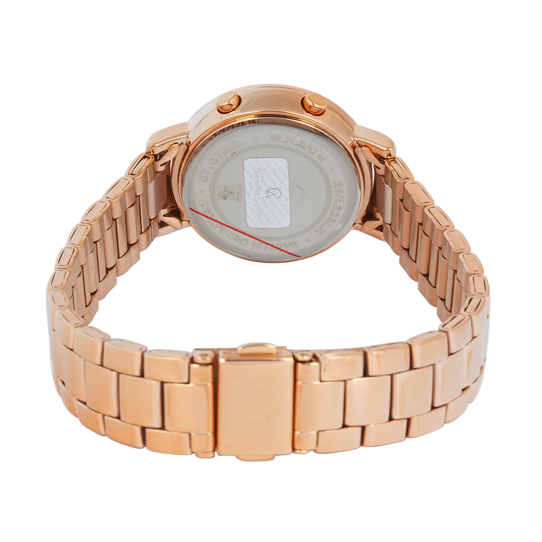 Jam Tangan Alexandre Christie DIGI AC 9497 LHBRGRG Women Digital Dial Rose Gold Stainless Steel Strap