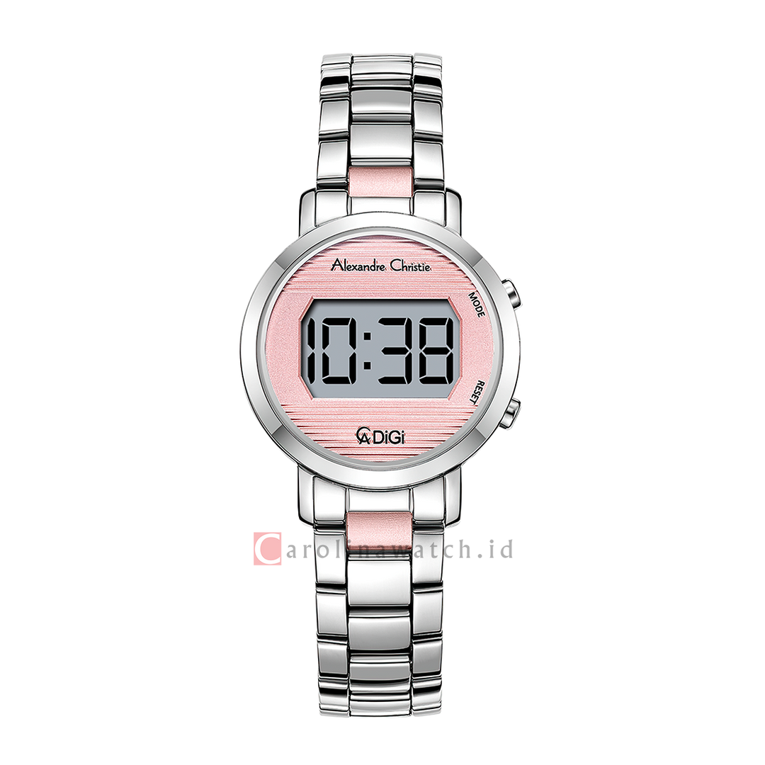 Jam Tangan Alexandre Christie DIGI AC 9497 LHBSSPN Women Digital Dial Stainless Steel Strap
