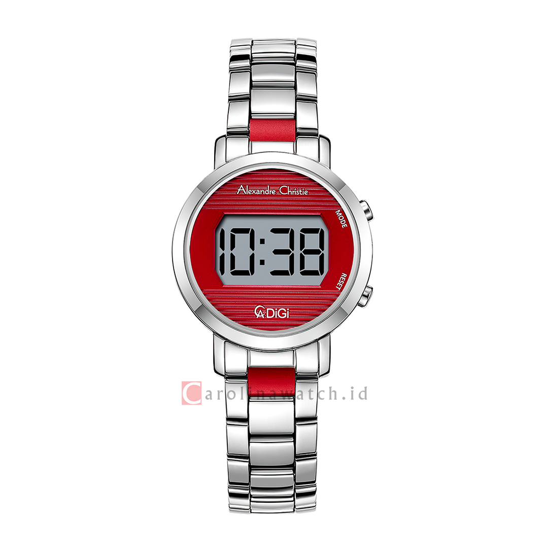 Jam Tangan Alexandre Christie DIGI AC 9497 LHBSSRE Women Digital Dial Stainless Steel Strap