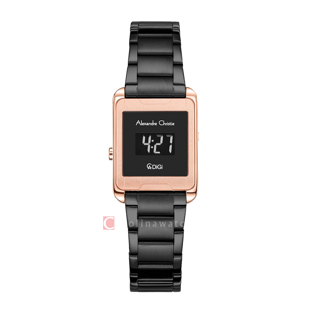 Jam Tangan Alexandre Christie Digi AC 9499 LHBBRBA Women Digital Dial Black Stainless Steel Strap