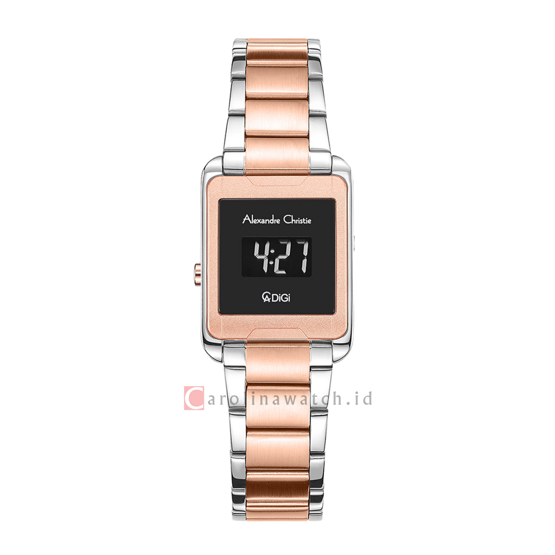 Jam Tangan Alexandre Christie Digi AC 9499 LHBTRBA Women Digital Dial Dual Tone Stainless Steel Strap