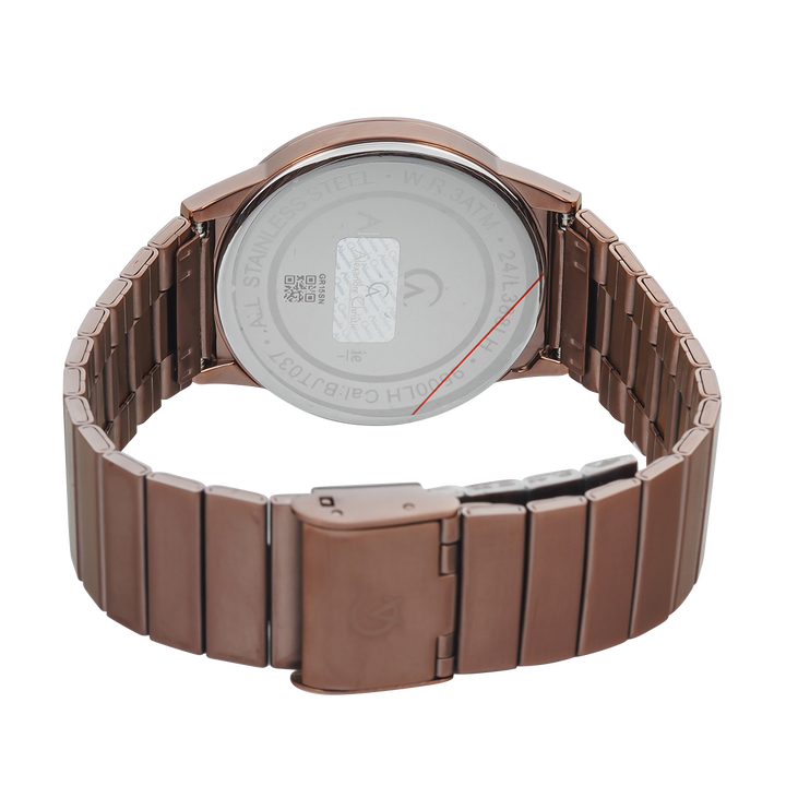 Jam Tangan Alexandre Christie DIGI AC 9500 LHBBNBA Women Digital Dial Brown Stainless Steel Strap