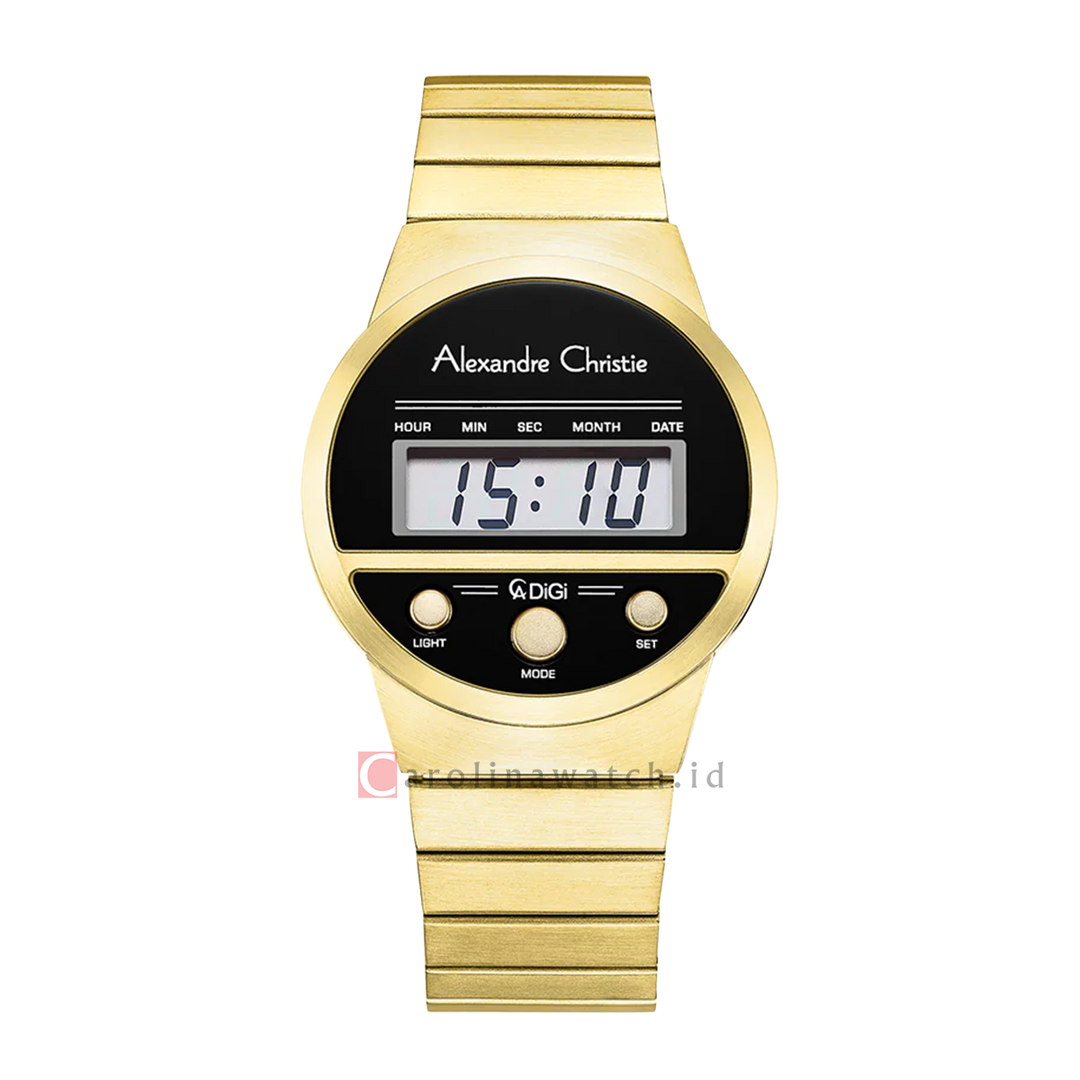 Jam Tangan Alexandre Christie DIGI AC 9500 LHBGPBA Women Digital Dial Gold Stainless Steel Strap