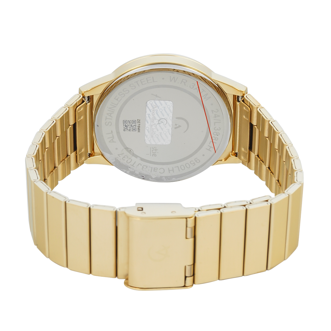 Jam Tangan Alexandre Christie DIGI AC 9500 LHBGPBA Women Digital Dial Gold Stainless Steel Strap