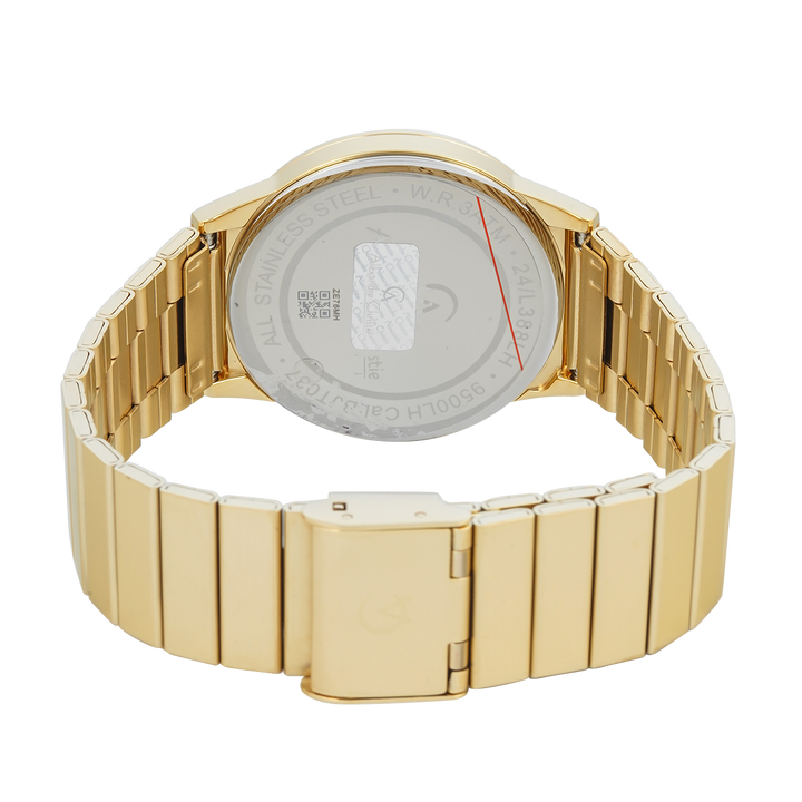 Jam Tangan Alexandre Christie DIGI AC 9500 LHBGPBA Women Digital Dial Gold Stainless Steel Strap