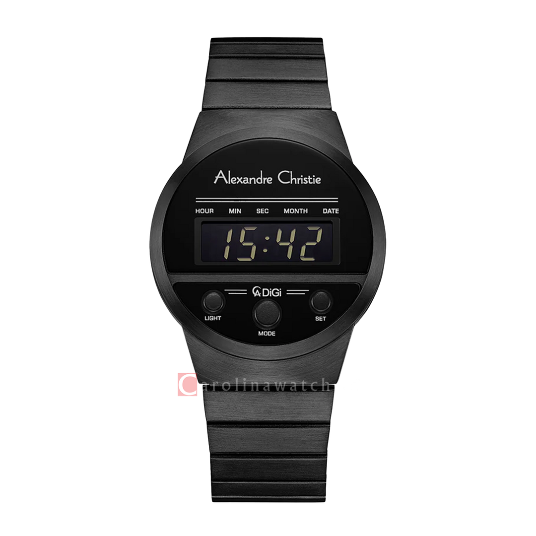 Jam Tangan Alexandre Christie DIGI AC 9500 LHBIPBA Women Digital Dial Black Stainless Steel Strap