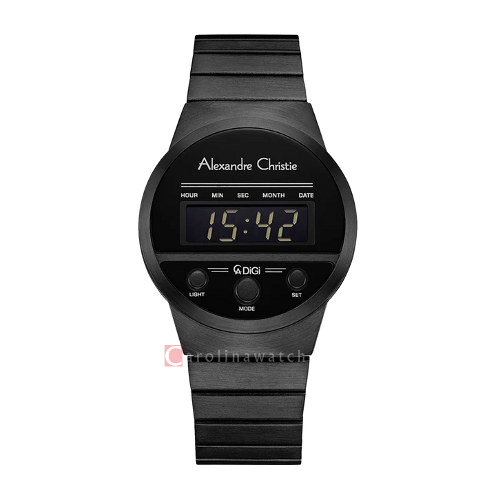 Jam Tangan Alexandre Christie DIGI AC 9500 LHBIPBA Women Digital Dial Black Stainless Steel Strap