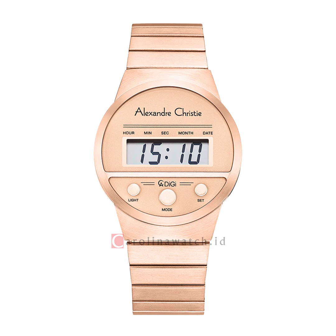 Jam Tangan Alexandre Christie DIGI AC 9500 LHBRGLN Women Digital Dial Gold Stainless Steel Strap