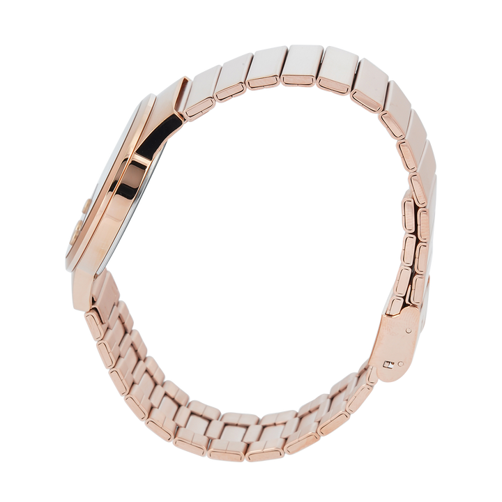 Jam Tangan Alexandre Christie DIGI AC 9500 LHBRGPUPN Women Digital Dial Gold Stainless Steel Strap