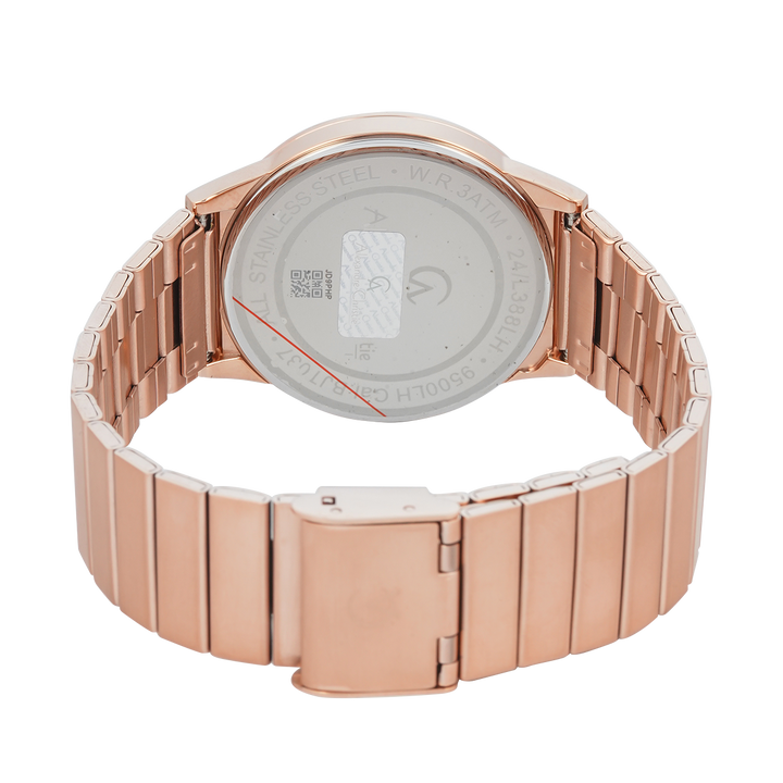 Jam Tangan Alexandre Christie DIGI AC 9500 LHBRGPUPN Women Digital Dial Gold Stainless Steel Strap
