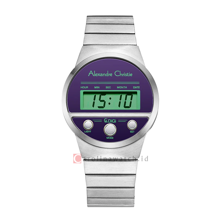 Jam Tangan Alexandre Christie DIGI AC 9500 LHBSSYLBU Women Digital Dial Stainless Steel Strap