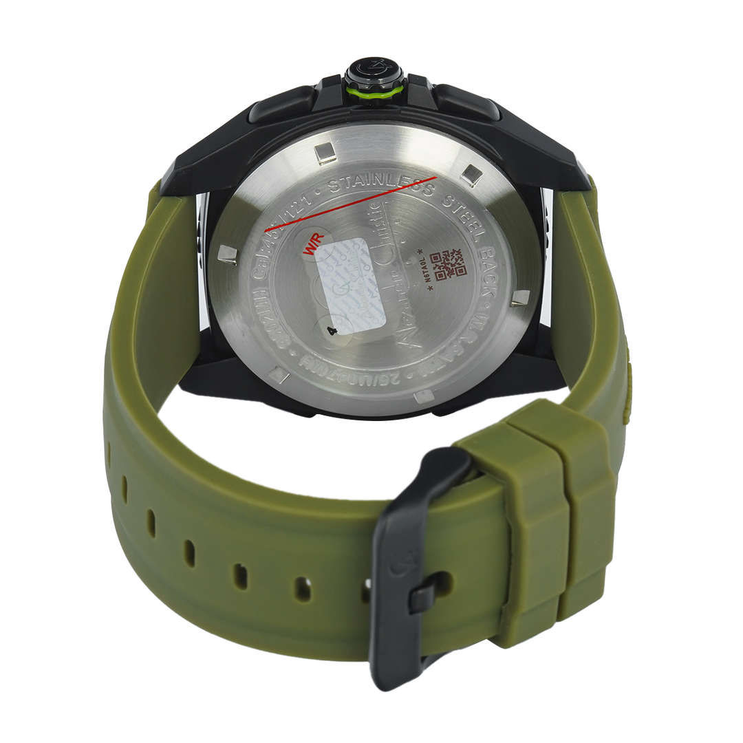 Jam Tangan Alexandre Christie AC 9502 MHRIPBAGN Men Digital Analog Dial Green Rubber Strap