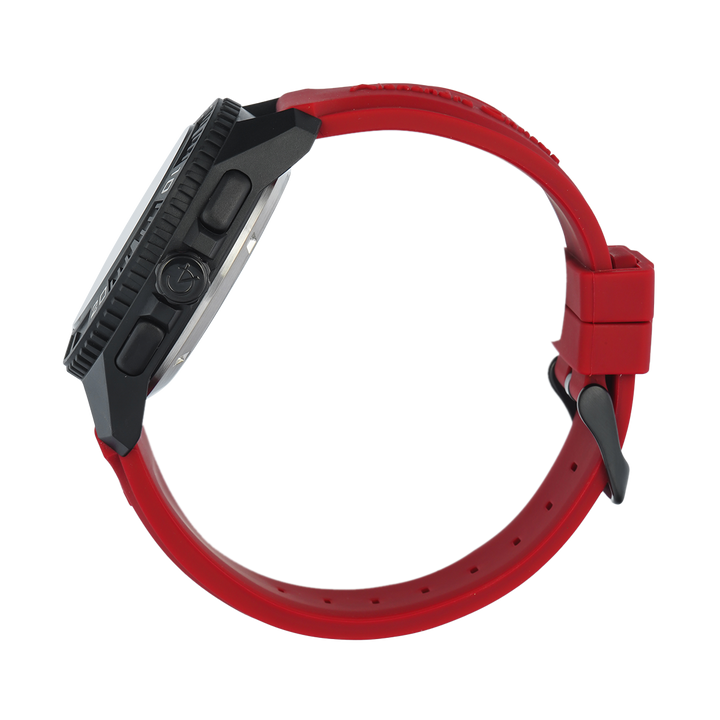 Jam Tangan Alexandre Christie AC 9502 MHRIPBARE Men Digital Analog Dial Red Rubber Strap