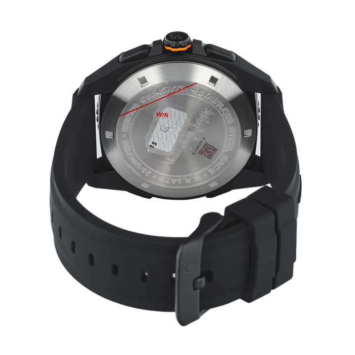 Jam Tangan Alexandre Christie AC 9502 MHRIPBAYL Men Digital Analog Dial Black Rubber Strap