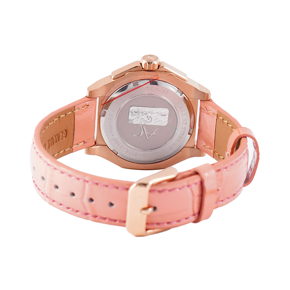 Jam Tangan Alexandre Christie AC 9601 BFLRGPN Women Pink Dial Pink Leather Strap