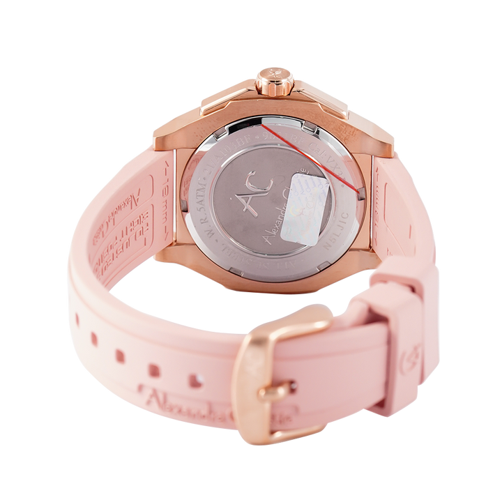 Jam Tangan Alexandre Christie AC 9601 BFRRGPN Women Pink Dial Pink Rubber Strap