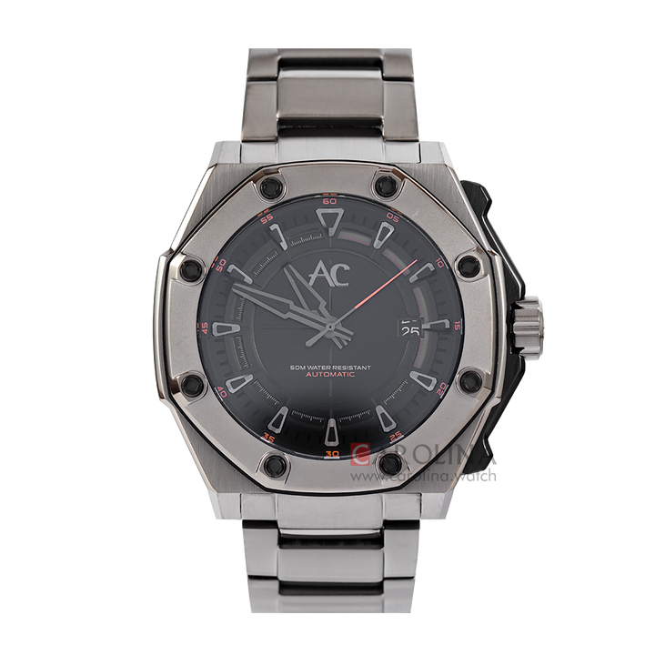 Jam Tangan Alexandre Christie AC 9601 MABEPBA Men Black Dial Gun Metal Stainless Steel Strap