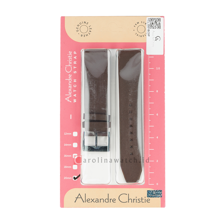 Tali Strap Jam Tangan Alexandre Christie ACL2001BOIP Brown Leather Strap
