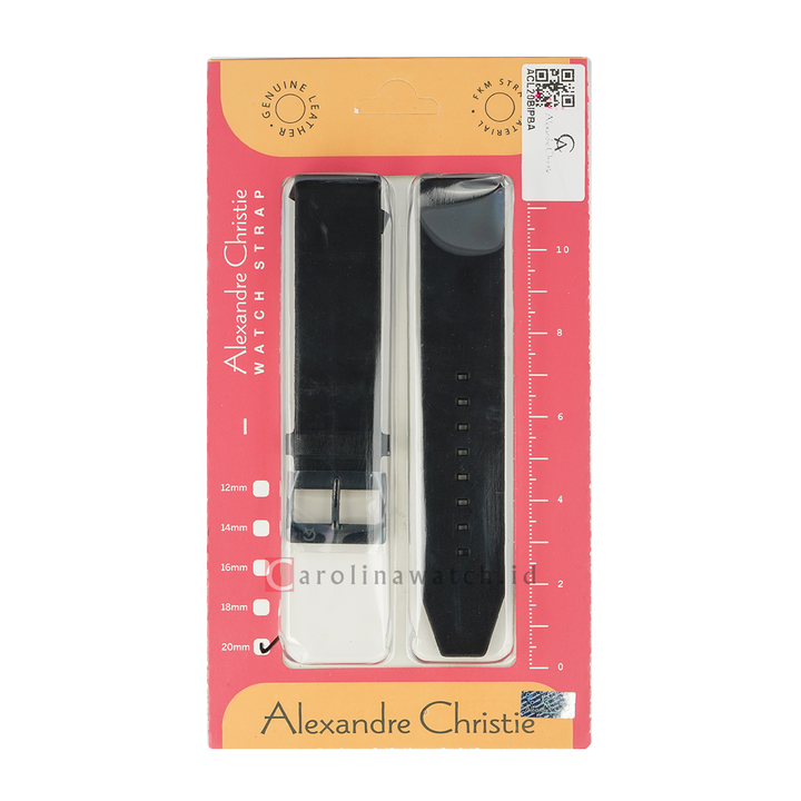 Tali Strap Jam Tangan Alexandre Christie ACL20BIPBA Black Leather Strap