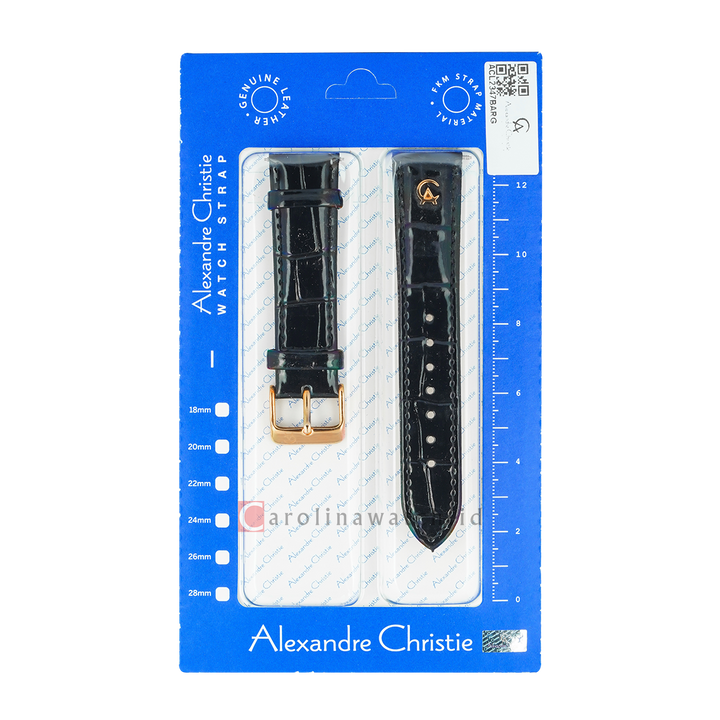 Tali Strap Jam Tangan Alexandre Christie ACL2347BARG Black Leather Strap