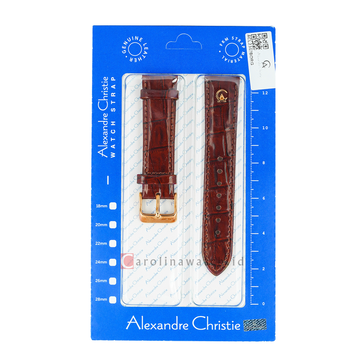 Tali Strap Jam Tangan Alexandre Christie ACL2347BORG Brown Leather Strap