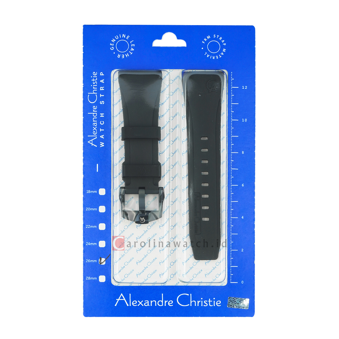 Strap Tali Jam Tangan Alexandre Christie ACR26IPBA_FKM Black Rubber Strap