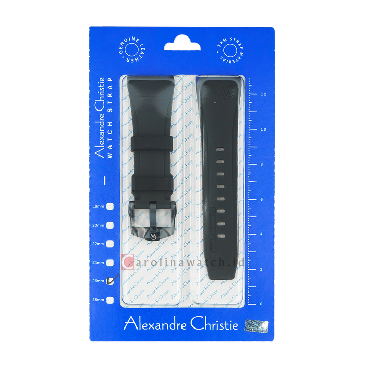 Strap Tali Jam Tangan Alexandre Christie ACR26IPBA_FKM Black Rubber Strap