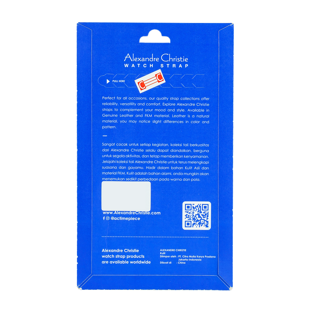 Strap Tali Jam Tangan Alexandre Christie ACR26IPBA_FKM Black Rubber Strap